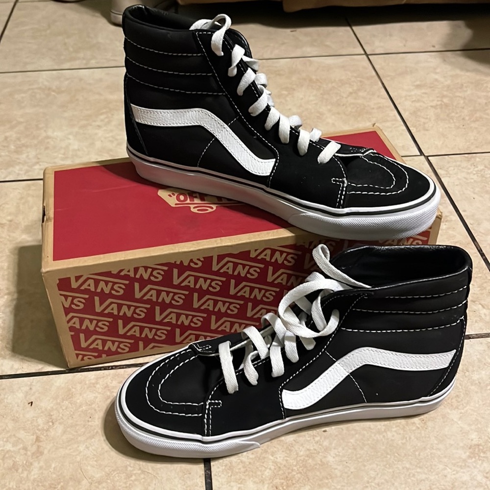 Black hightop vans (comes with box)